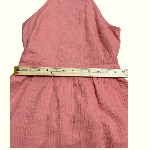 Coral color  Halter A-Line Sundress for Casual Resort Wear - Picture 3 of 5